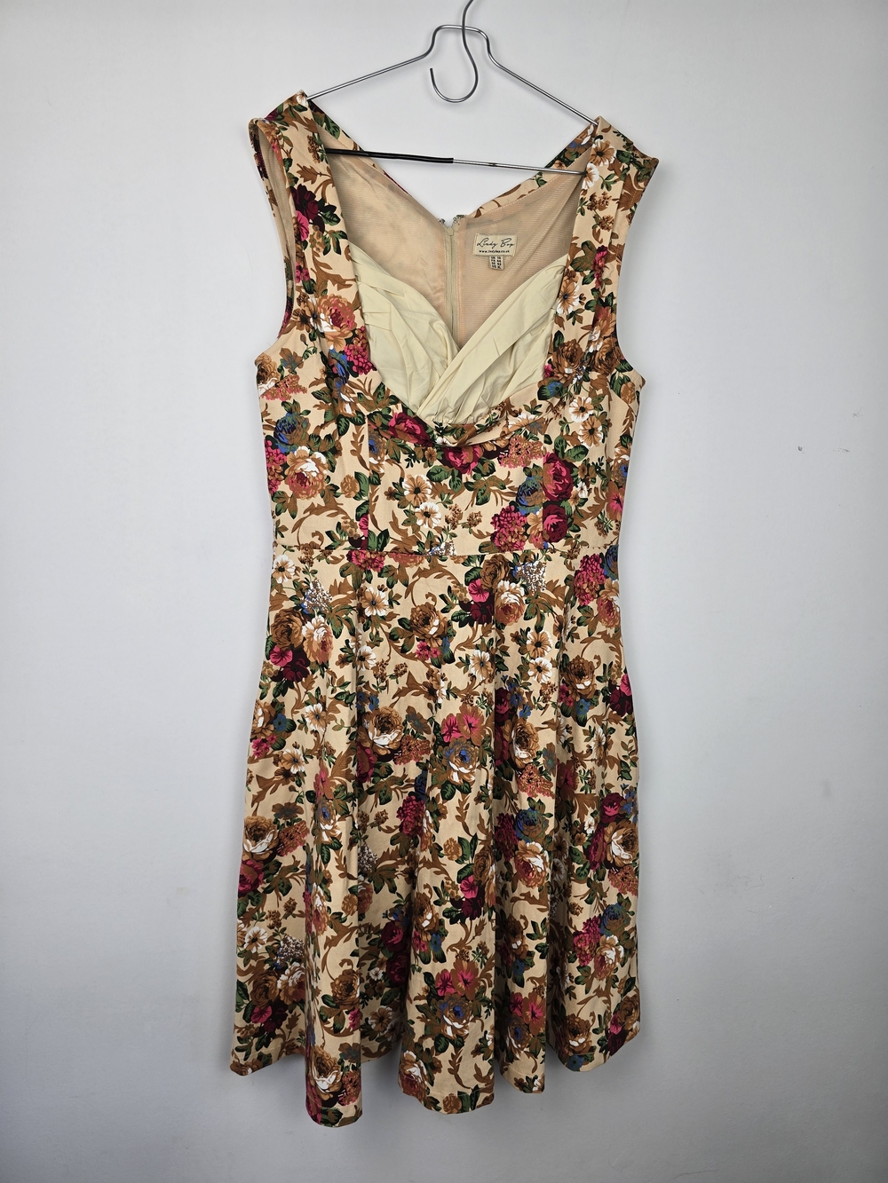Lindy Bop Ophelia Dress Floral Fit Flare Swing Sweetheart Retro Pinup Vintage XL